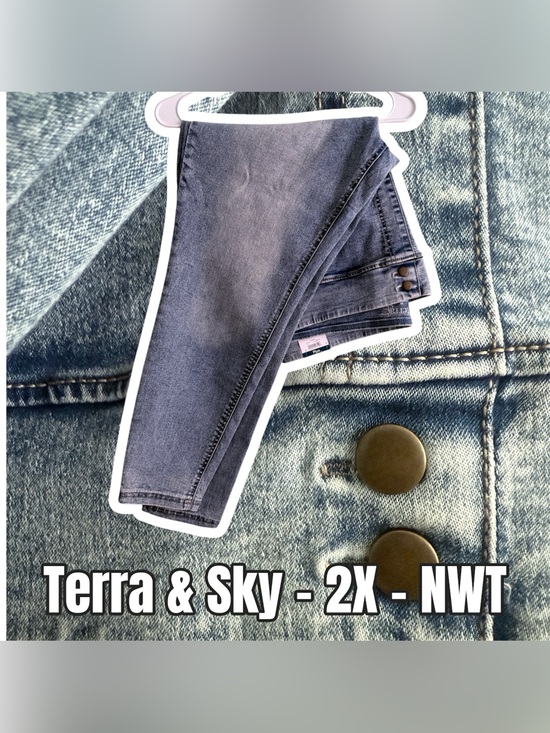 Terra & Sky Denim - Terra & Sky Plus Skinny High Rise Jeggings - Denim Blue